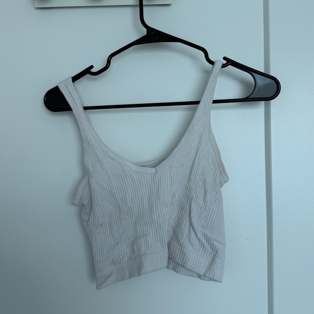 Urban Outfitters White Ribbed Tank Top